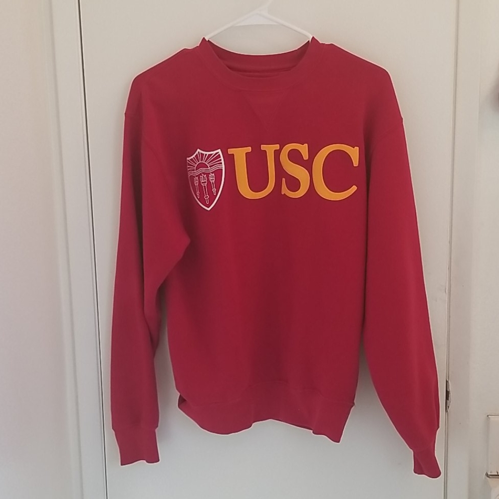 USC emblem and letters crewneck sweatshirt